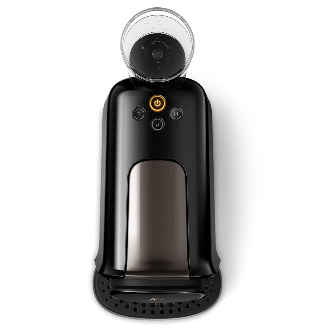 Machine à Café à Capsules L'OR Barista - Double Shot, Détection Capsules, 19 Bars, Noir/Levier Gris, LM8012/66