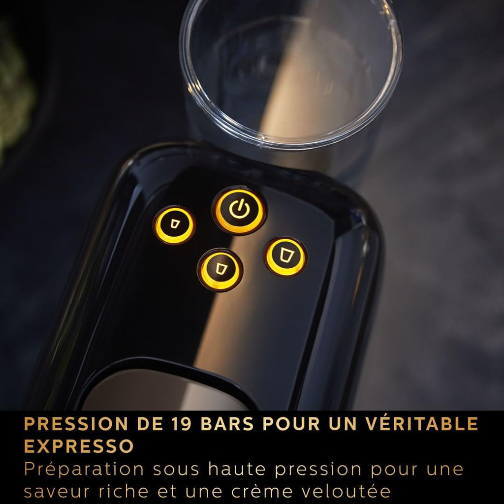 Machine à Café à Capsules L'OR Barista - Double Shot, Détection Capsules, 19 Bars, Noir/Levier Gris, LM8012/66