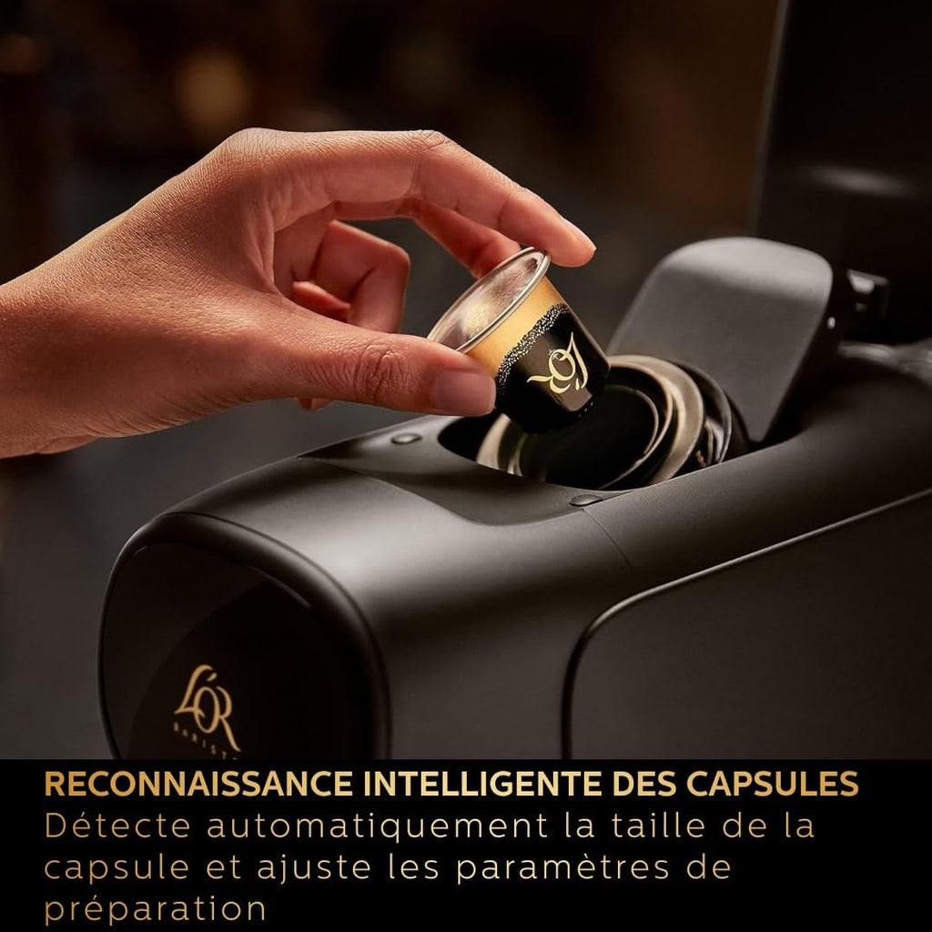 L'OR Barista Machine à Café à Capsules - Système Double Dose, 19 Bars, Piano Noir LM9012/66