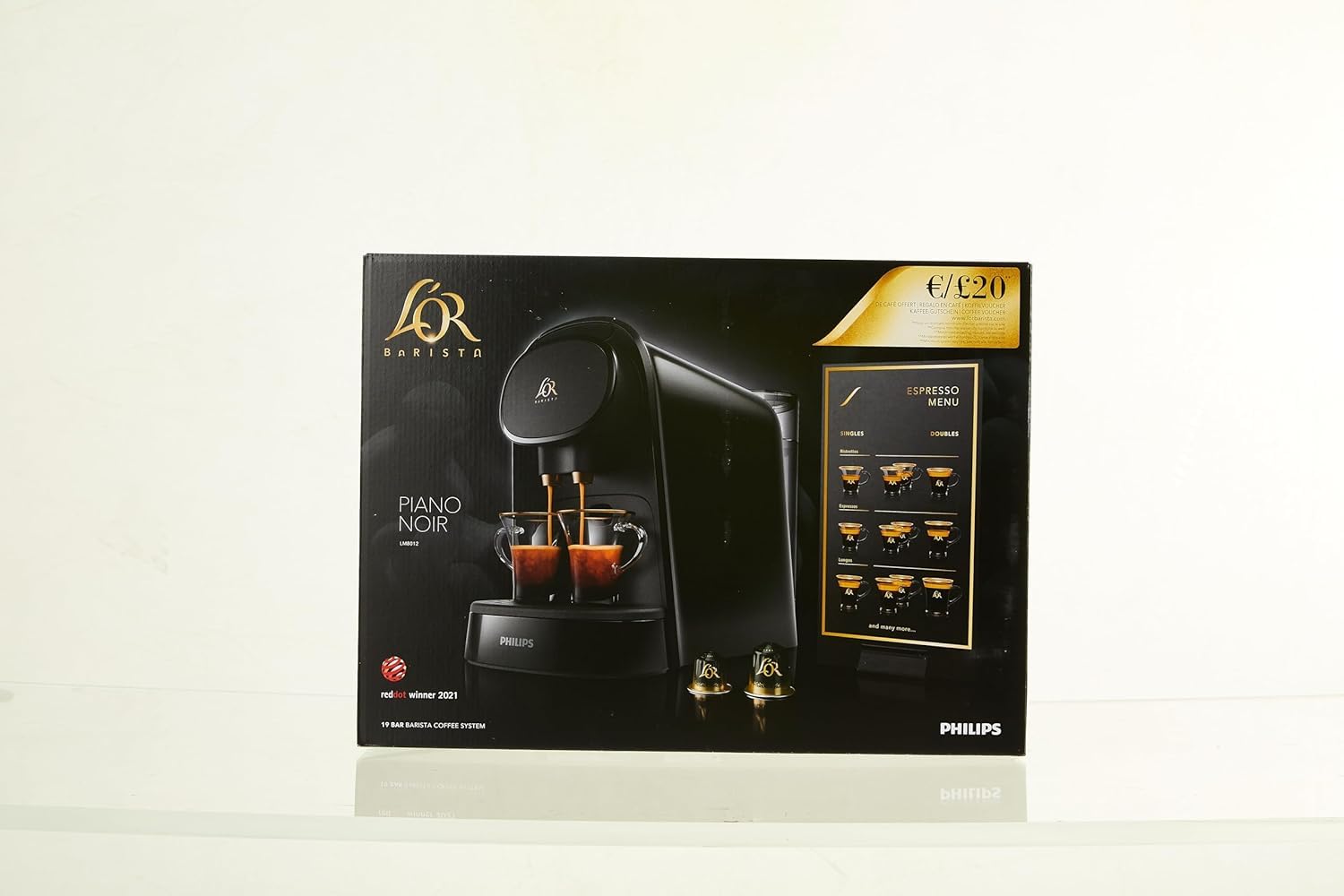 L'Or Barista Original, Machine à café à Capsules, Double Capsule, Double Plaisir, Noir, LM8012/60