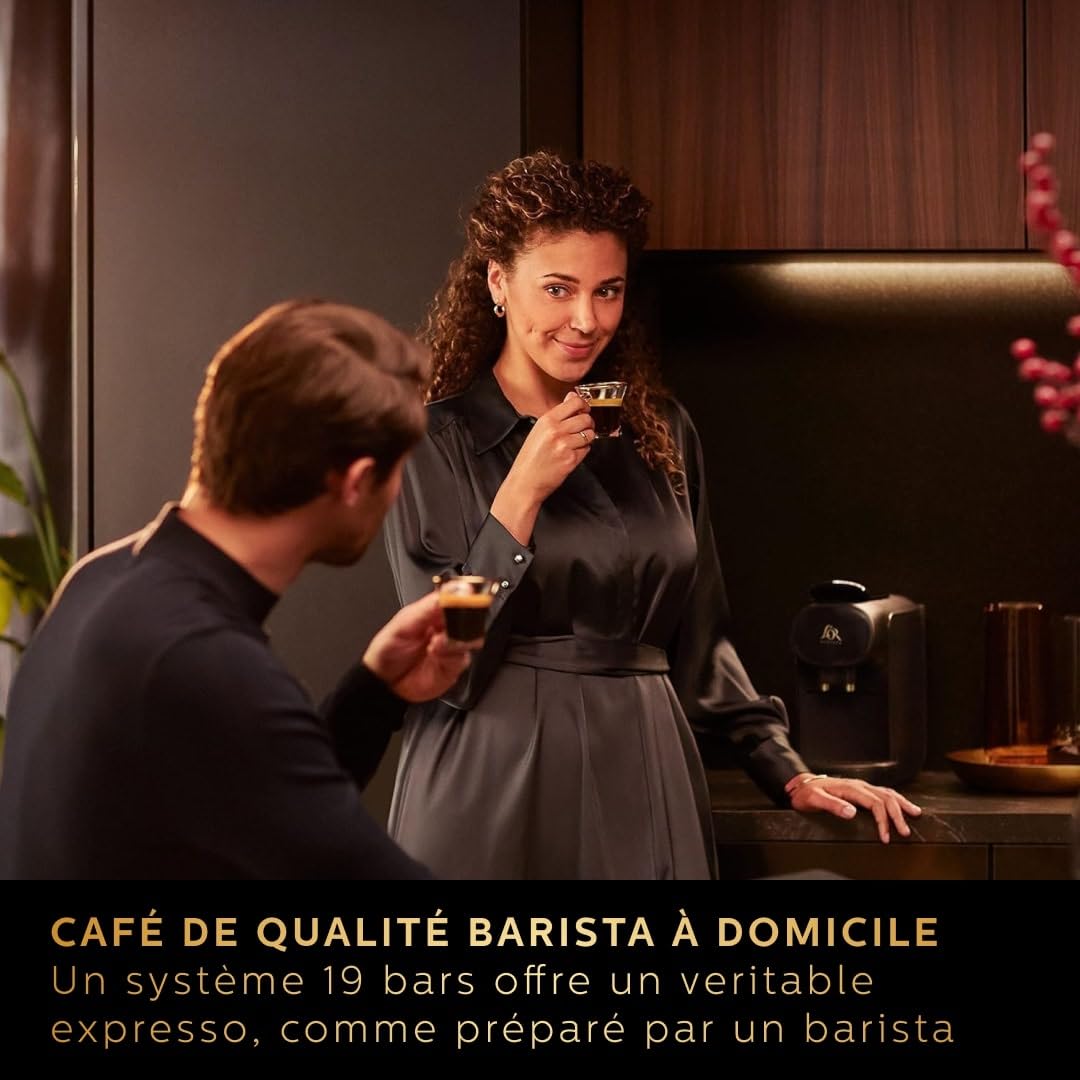 L'OR Barista Machine à Café à Capsules - Système Double Dose, 19 Bars, Piano Noir LM9012/66